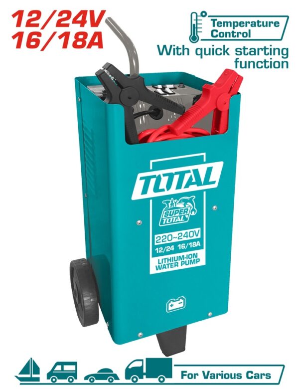 TOTAL ΕΠΑΓΓ. ΦΟΡΤΙΣΤΗΣ-ΕΚΚΙΝΗΤΗΣ ΜΠΑΤΑΡΙΩΝ 12/24V / 16-18A / 70-300Ah (TBC2201)