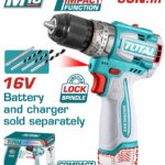 TOTAL ΕΠΑΓΓ. ΔΡΑΠ/ΒΙΔΟ ΚΡΟΥΣΤΙΚΟ ΜΠΑΤ. Li-ion 16V / 60Nm ΧΩΡΙΣ ΜΠΑΤΑΡΙΑ & ΦΟΡΤΙΣΤΗ (TIDLI16681)