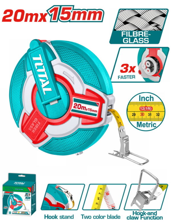 TOTAL ΕΠΑΓΓ. ΜΕΤΡΟΤΑΙΝΙΑ 20m Fibreglass (TMTF18206)