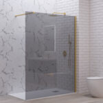 Σταθερό διαχωριστικό ντουζιέρας με fume κρύσταλλο WALKIN 1 Gold KARAG 90x200cm