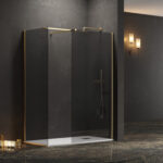 Σταθερά διαχωριστικά ντουζιέρας με fume κρύσταλλο WALKIN 2 Gold KARAG 100x200cm