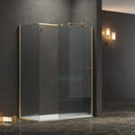 Σταθερά διαχωριστικά ντουζιέρας με flute κρύσταλλο WALKIN 2 Gold KARAG 100x200cm