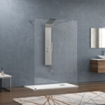 Σταθερό διαχωριστικό ντουζιέρας με διάφανο κρύσταλλο WALKIN 3 Cromo KARAG 108x200cm