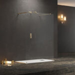 Σταθερό διαχωριστικό ντουζιέρας με διάφανο κρύσταλλο WALKIN 3 Gold KARAG 108x200cm