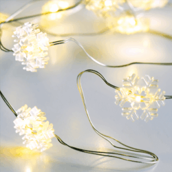 "SNOWFLAKE" Σχέδιο 20LED ΛΑΜΠΑΚ ΣΕΙΡΑ ΘΕΡΜΟ ΛΕΥΚΟ ΑΣΗΜΙ ΚΑΛΩΔ ΧΑΛΚΟΥ&ΜΠΑΤΑΡ 2xAA IP20 2m+10cm 1.2