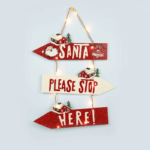 ^ "WOODEN SANTA SIGNPOST" 14 MINI LED WW Λ/ΚΙΑ ΜΠ/ΡΙΕΣ (2AAA) IP20 31X2X45CM