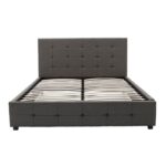 Κρεβάτι Roi pakoworld 160x200 ύφασμα ανθρακί + αποθηκευτικό χώρο - Image 4