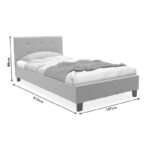 Κρεβάτι Mago pakoworld  ύφασμα ανθρακί 100x200εκ - Image 7