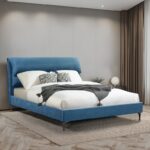 Κρεβάτι Aryna pakoworld ύφασμα σε πετρόλ απόχρωση 160x200εκ - Image 2