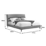 Κρεβάτι Aryna pakoworld ύφασμα σε πετρόλ απόχρωση 160x200εκ - Image 7