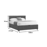 Κρεβάτι Molito pakoworld ύφασμα σε ανθρακί απόχρωση με αποθηκευτικό χώρο120x200εκ - Image 5