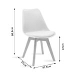 Καρέκλα Gaston pakoworld PP-PU λευκό-φυσικό πόδι 43x51x75εκ - Image 8