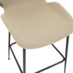 Σκαμπό bar Impel pakoworld μεταλλικό μαύρο-ύφασμα μπεζ - Image 6
