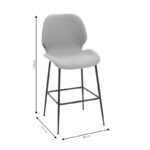 Σκαμπό bar Impel pakoworld μεταλλικό μαύρο-ύφασμα μπεζ - Image 8