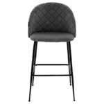 Σκαμπό bar Kudos pakoworld μεταλλικό μαύρο-βελούδο ανθρακί - Image 4