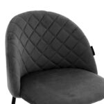 Σκαμπό bar Kudos pakoworld μεταλλικό μαύρο-βελούδο ανθρακί - Image 5