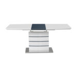 Τραπέζι επεκτεινόμενο Darsile Inart λευκό με γκρι-ανθρακί mdf 140-180x90x76εκ - Image 3