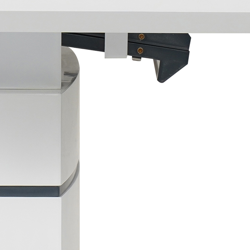 029-000264-8 Τραπέζι επεκτεινόμενο Darsile Inart λευκό με γκρι-ανθρακί mdf 140-180x90x76εκ - Image 9
