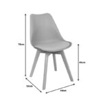 Καρέκλα Gaston pakoworld PP-PU μπλε απόχρωση- φυσικό πόδι 43x51x75εκ - Image 9