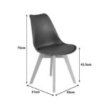 Καρέκλα Gaston pakoworld PP-PU καφέ απόχρωση- φυσικό πόδι 43x51x75εκ - Image 7