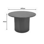 Τραπέζι σαλονιού Dovel pakoworld mdf σε μαύρη απόχρωση Φ70x45εκ - Image 5