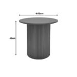 Βοηθητικό τραπέζι Dovel pakoworld mdf σε sonoma -μαύρη απόχρωση Φ50x50εκ - Image 5