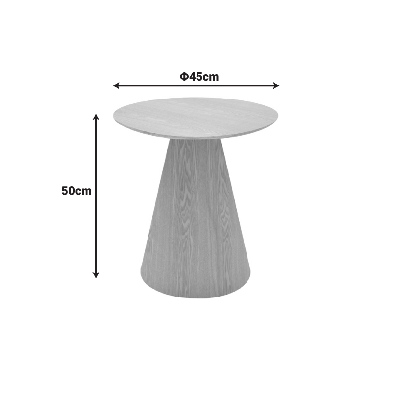 029-000364-3 Βοηθητικό τραπέζι Donda pakoworld mdf-μέταλλο sonoma Φ45x46εκ - Image 4