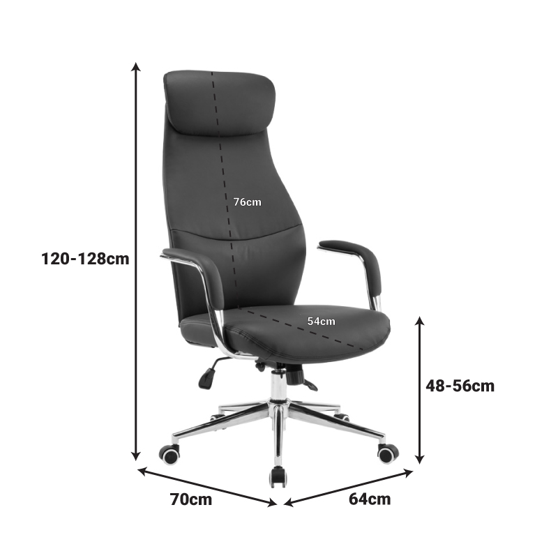 033-000029-4 Καρέκλα γραφείου διευθυντή Ferka pakoworld pu σε πράσινη απόχρωση 64x71x120-128εκ - Image 5