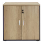 Ντουλάπι γραφείου χαμηλό επαγγελματικό Lotus pakoworld χρώμα φυσικό ανθρακί 80x40x80εκ - Image 3