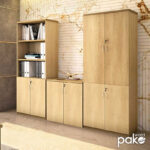 Ντουλάπα γραφείου επαγγελματική Amazon pakoworld χρώμα sonoma 80x40x200εκ - Image 2