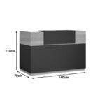 Γραφείο reception Lotus pakoworld σε χρώμα φυσικό - ανθρακί 140x70x110εκ - Image 4