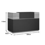 Γραφείο reception Lotus pakoworld σε χρώμα φυσικό - ανθρακί 200x70x110εκ - Image 4