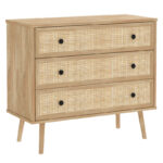 Συρταριέρα Oslo pakoworld 3ων συρταριών sonoma 90x39x79εκ