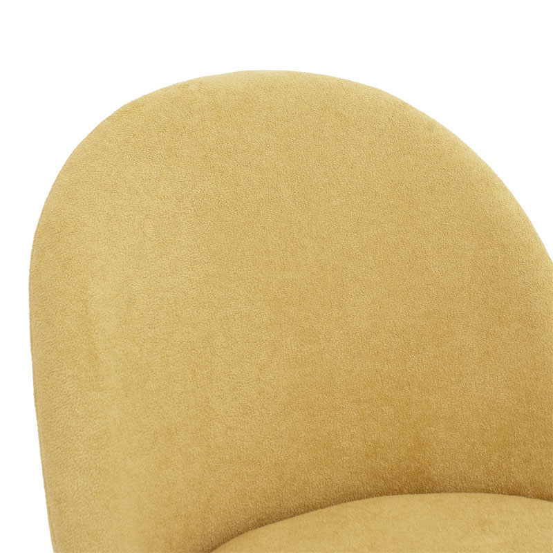 093-000020-4 Καρέκλα Graceful pakoworld ύφασμα κίτρινο-πόδι μαύρο - Image 5