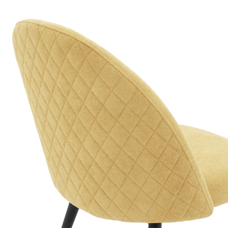 093-000020-6 Καρέκλα Graceful pakoworld ύφασμα κίτρινο-πόδι μαύρο - Image 7