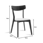 Καρέκλα Toto pakoworld μπεζ ύφασμα-rubberwood καρυδί πόδι - Image 8