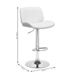 Σκαμπό μπαρ Fern pakoworld πτυσσόμενο PU λευκό plywood φυσικό-μέταλλο χρωμίου 48x50x88/108εκ - Image 7