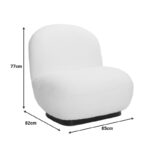 Πολυθρόνα Rosalie pakoworld μπουκλέ ύφασμα σε μπεζ απόχρωση με μαύρη βάση 85x82x77εκ - Image 5