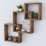 Ραφιέρα τοίχου Maas pakoworld χρώμα καρυδί 33x8.5x33εκ - Image 2