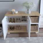 Έπιπλο εισόδου Deril pakoworld λευκό-sonoma 90x33x52.5εκ - Image 5