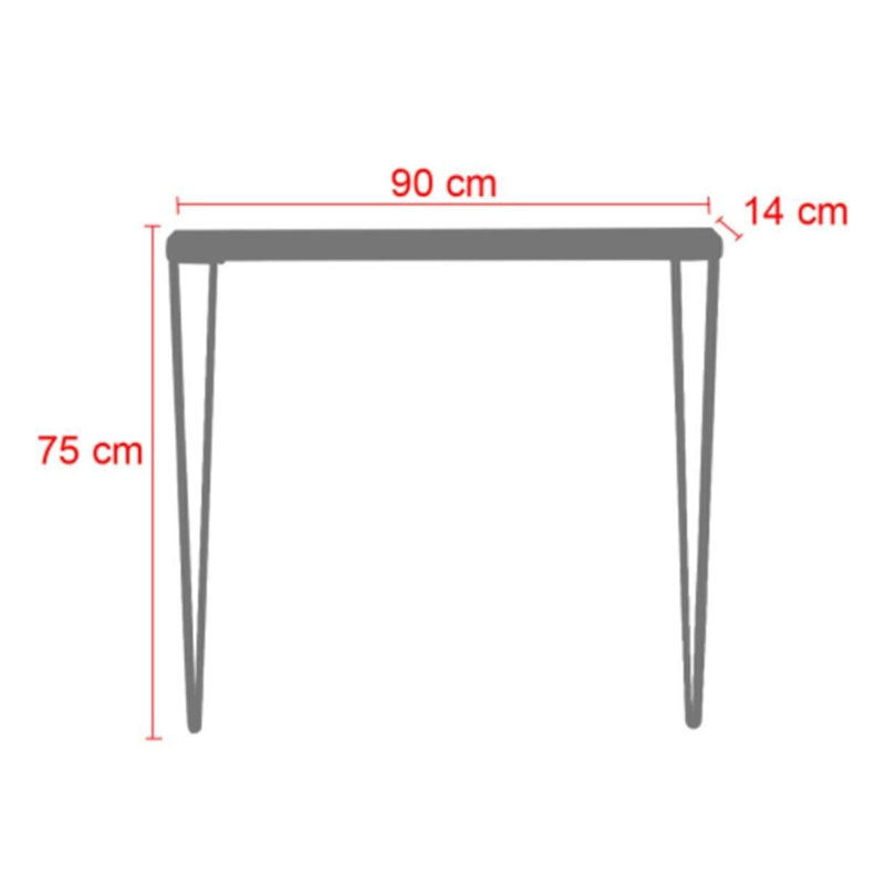 120-000306-2 Κονσόλα Tetty pakoworld καρυδί-μαύρο 90x14x75εκ - Image 3