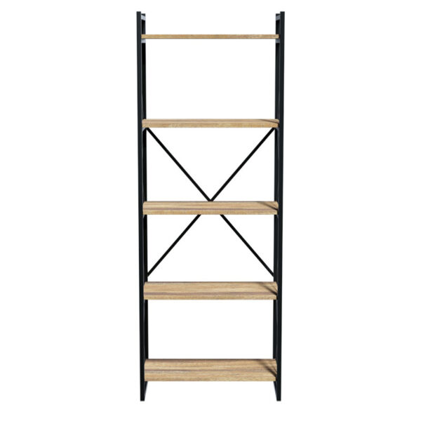 Βιβλιοθήκη Baker pakoworld καρυδί-μαύρο 66x34x180εκ - Image 3