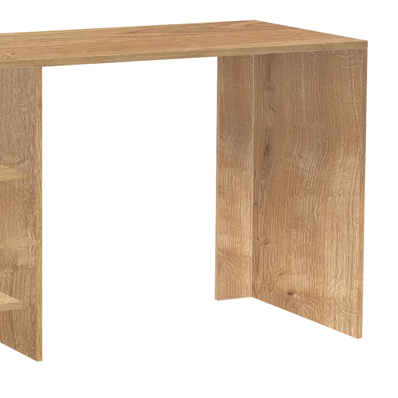 120-000502-2 Γραφείο με ραφιέρα Kely pakoworld σε φυσική-λευκή απόχρωση 113x55x74εκ - Image 3