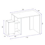 Γραφείο με ραφιέρα Kely pakoworld σε φυσική-λευκή απόχρωση 113x55x74εκ - Image 4