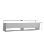 Έπιπλο τηλεόρασης επιτοίχιο Melosa pakoworld σε λευκή απόχρωση 141x30x31εκ - Image 5