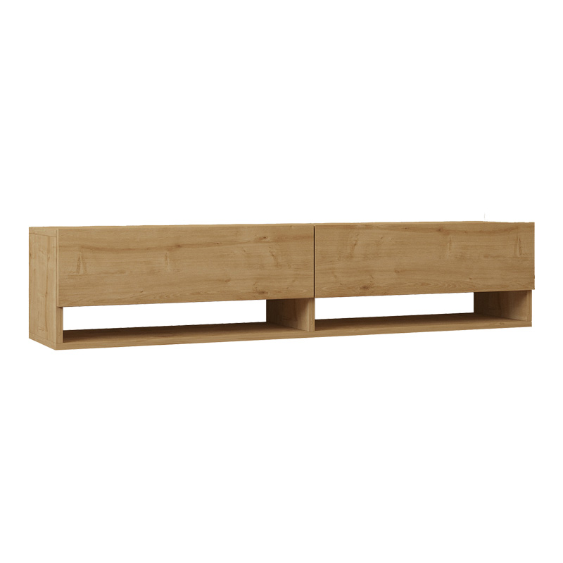 120-000530 Έπιπλο τηλεόρασης επιτοίχιο Melosa pakoworld σε oak απόχρωση 141x30x31εκ