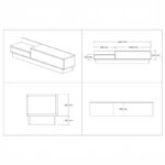 Έπιπλο τηλεόρασης Eclipse pakoworld σε κρεμ-oak απόχρωση 160x35x35εκ - Image 6