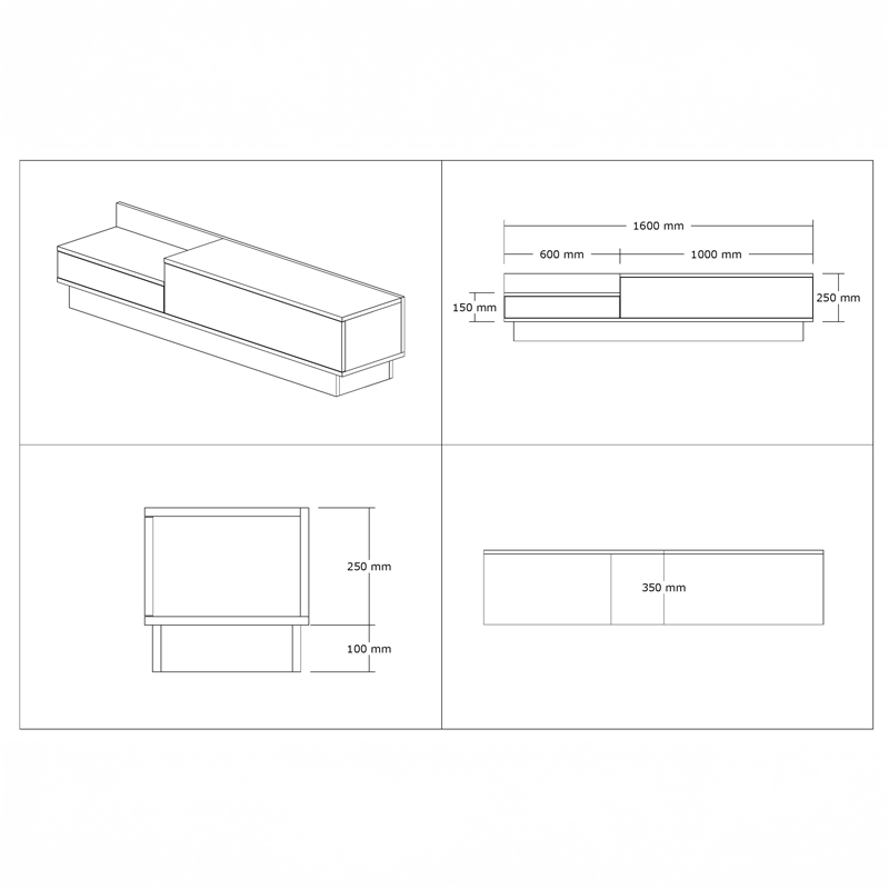 120-000533-5 Έπιπλο τηλεόρασης Eclipse pakoworld σε κρεμ-oak απόχρωση 160x35x35εκ - Image 6