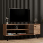 Έπιπλο τηλεόρασης Wison pakoworld σε sonoma απόχρωση 120x29x50εκ - Image 3