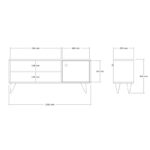 Έπιπλο τηλεόρασης Wison pakoworld σε sonoma απόχρωση 120x29x50εκ - Image 6